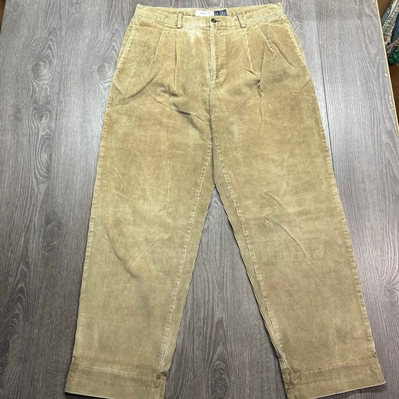 GAP Other - Vintage Gap Easy Fit Corduroy Pants Mens 35x30 Tan Khaki Pleated Trousers Prep